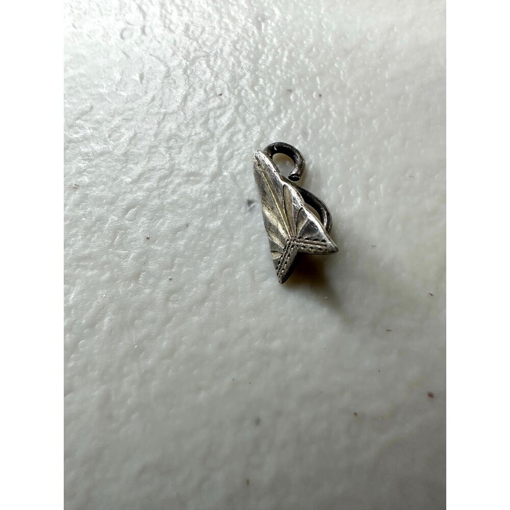 Vintage Sterling Silver Leaf Hook Clasp Tiny Jewelry Finding 925